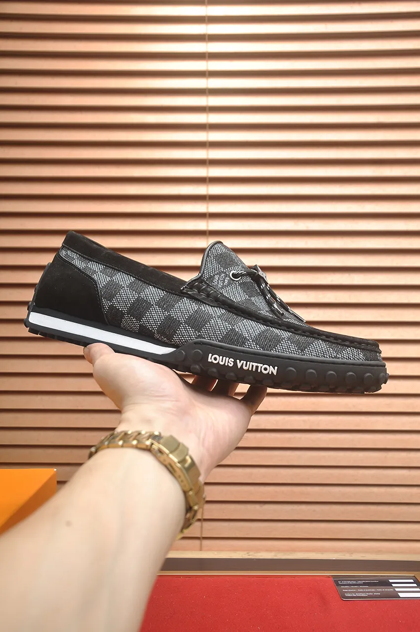 Men's men's shoes💰660💶[LOUIS VUITTON] (original order) new style🍀LV Louis Vuitton* - top version of LV classic beanie shoes! Made of imported original single cowhide, original leather side strips and wear-resistant rubber outsole! High quality products! Code number 39-45 (45 customized)